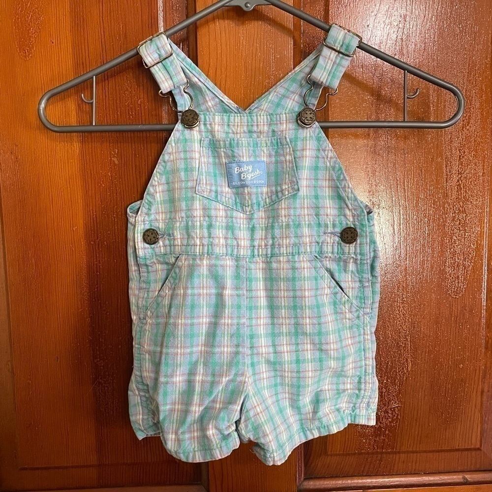 Vintage Osh Kosh B’Gosh Plaid Overalls Size 3-6 months